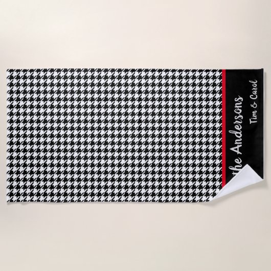 Klassieke Grote Houndstooth Patroon Pool Strandlak Strandlaken (Voorkant)