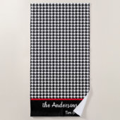 Klassieke Grote Houndstooth Patroon Pool Strandlak Strandlaken (Voorkant)