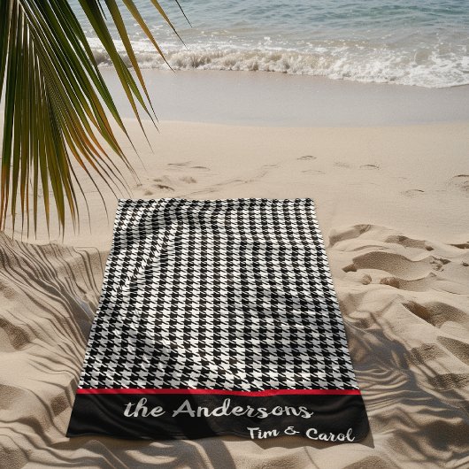Klassieke Grote Houndstooth Patroon Pool Strandlak Strandlaken