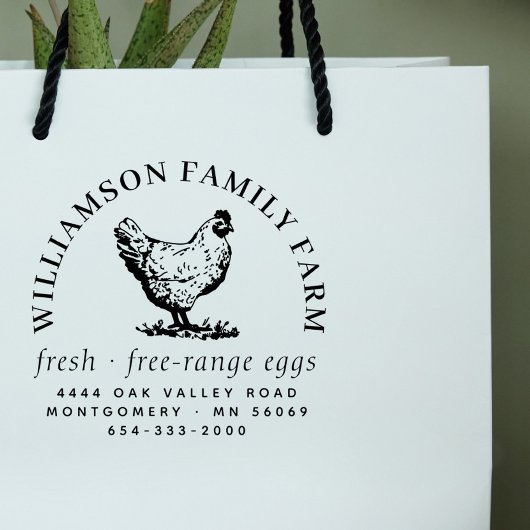 Klassieke Grote Kip Ei Kartonnen Retouradres Telef Rubberstempel