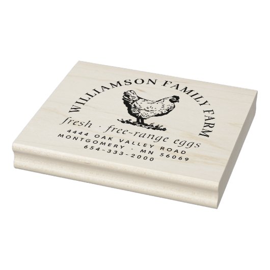 Klassieke Grote Kip Ei Kartonnen Retouradres Telef Rubberstempel (Stempel)