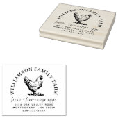 Klassieke Grote Kip Ei Kartonnen Retouradres Telef Rubberstempel (Gestempeld)