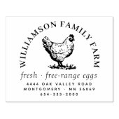 Klassieke Grote Kip Ei Kartonnen Retouradres Telef Rubberstempel (Afrduk)