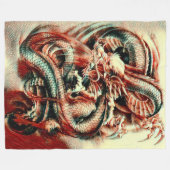 Klassieke Grote Samurai Dragon Spirit Acryl Fleece Deken (Voorkant (Horizontaal))