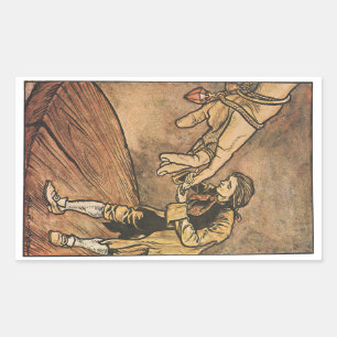 Klassieke Gulliver's Travels van Arthur Rackham Rechthoekige Sticker