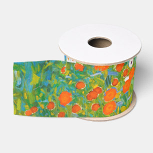 Klassieke Gustav Klimt cottage-tuin bloem kunst Grosgrain Lint
