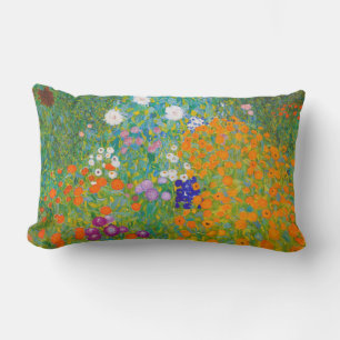 Klassieke Gustav Klimt cottage tuinkleurrijke bloe Kussen