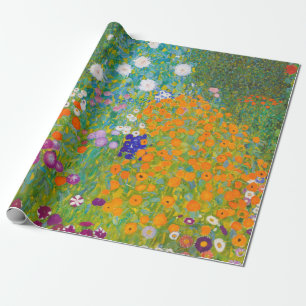 Klassieke Gustav Klimt cottage tuinkunst bloemen Cadeaupapier