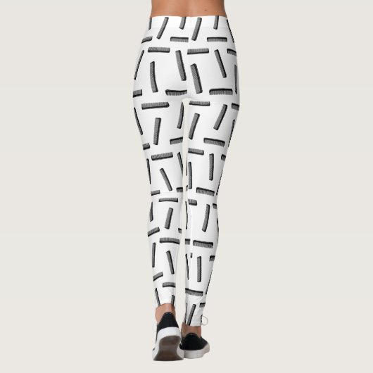 Klassieke Haar Combs Patroon KLANT ACHTERGROND KLE Leggings (Achterkant)