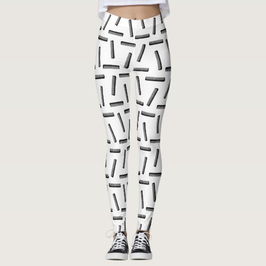 Klassieke Haar Combs Patroon KLANT ACHTERGROND KLE Leggings (Voorkant)