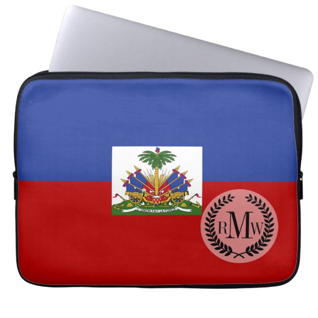 Klassieke Haïtiaanse vlag Laptop Sleeve (Voorkant)