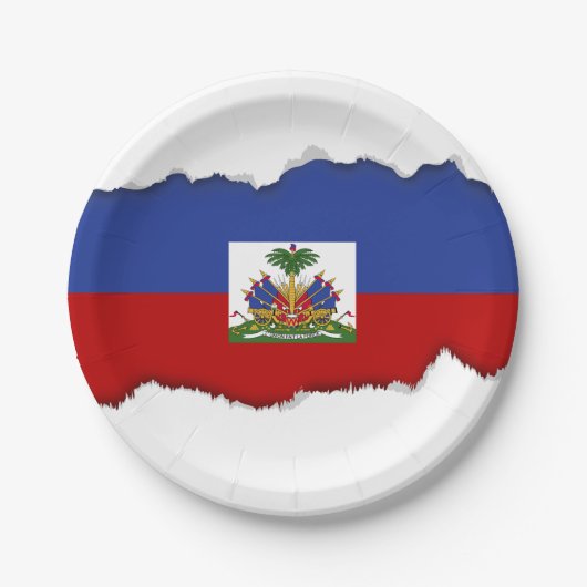 Klassieke Haïtiaanse vlag Papieren Bordje (Voorkant)