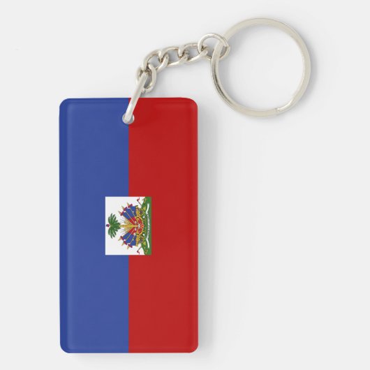 Klassieke Haïtiaanse vlag Sleutelhanger (achterkant)