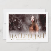 Klassieke Hallelujah Religieuze kerstfotokaart Feestdagenkaart (Voorkant)