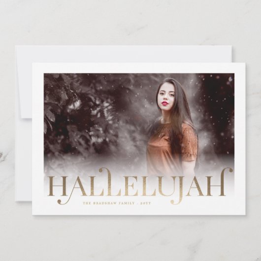 Klassieke Hallelujah Religieuze kerstfotokaart Feestdagenkaart (Voorkant)