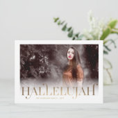 Klassieke Hallelujah Religieuze kerstfotokaart Feestdagenkaart (Staand voorkant)
