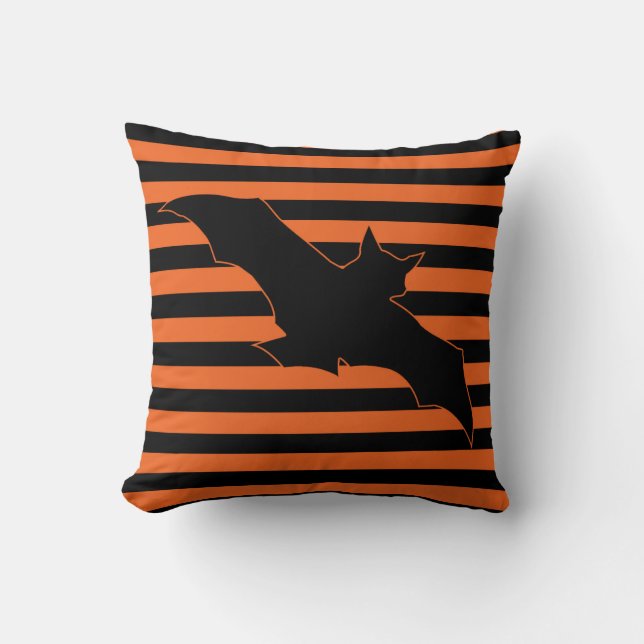 Klassieke halloween Bat Stripes Kussen (Voorkant)