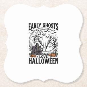 Klassieke Halloween Geest Behekste Maan Gravure Ku Kartonnen Onderzetters