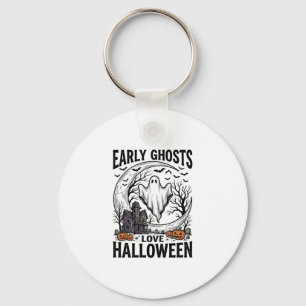 Klassieke Halloween Geest Behekste Maan Gravure Ku Sleutelhanger