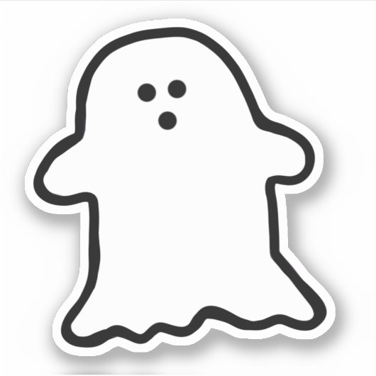Klassieke Halloween Ghost Sticker (Voorkant)