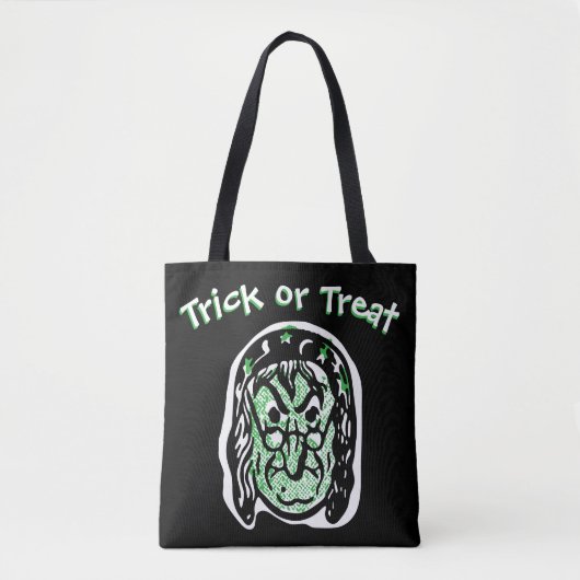 Klassieke Halloween heks | Donkere Trick or treat Tote Bag (Voorkant)