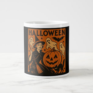 , klassieke Halloween heks, spook en pompoenen Grote Koffiekop