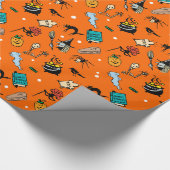 Klassieke halloween karakters cadeaupapier (Hoek)