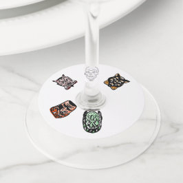 Klassieke Halloween karakters | Licht Wijnglaslabel