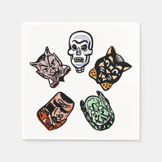 Klassieke Halloween karakters Servet (Voorkant)