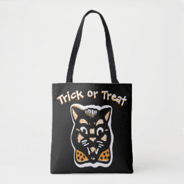 Klassieke Halloween kat | Donkere Trick or treat Tote Bag