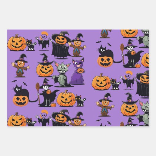 Klassieke Halloween Pompoen Carving Wrapping Paper (Voorkant)