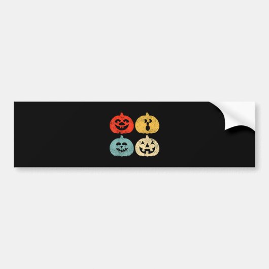 Klassieke Halloween Pompoen Grappig Retro Cadeau Bumpersticker (Voorkant)