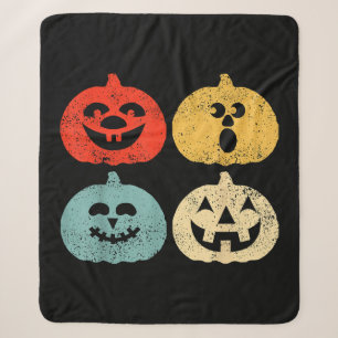 Klassieke Halloween Pompoen Grappig Retro Cadeau Sherpa Deken