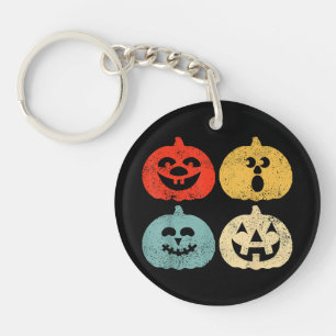 Klassieke Halloween Pompoen Grappig Retro Cadeau Sleutelhanger