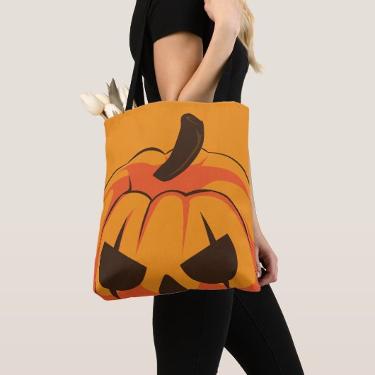 Klassieke Halloween Pompoen Jack O Lantern Tote Bag (Dichtbij)