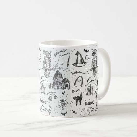 Klassieke Halloween Print Coffee Mok (Voorkant rechts)