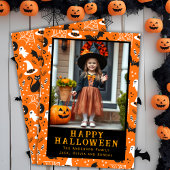 Klassieke Halloween Schattigee Custom Photo Feestdagenkaart