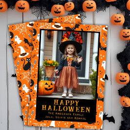 Klassieke Halloween Schattigee Custom Photo Feestdagenkaart