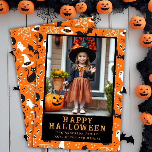 Klassieke Halloween Schattigee Custom Photo Feestdagenkaart