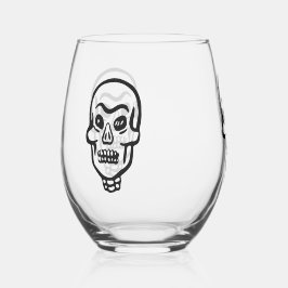 Klassieke Halloween Skull Wijnglas Zonder Voet