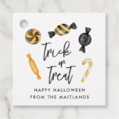 Klassieke Halloween Snoep Trick or treat Bedankjes Labels (Voorkant)