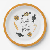 Klassieke Halloween Snoep Trick or treat Papieren Bordje (Voorkant)