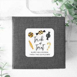 Klassieke Halloween Snoep Trick or treat Vierkante Sticker