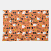 Klassieke Halloween symbolen naadloos patroon Theedoek (Horizontaal)