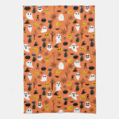 Klassieke Halloween symbolen naadloos patroon Theedoek (Verticaal)