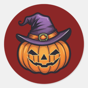 Klassieke Halloween Witch Pet Pompoen Stickers