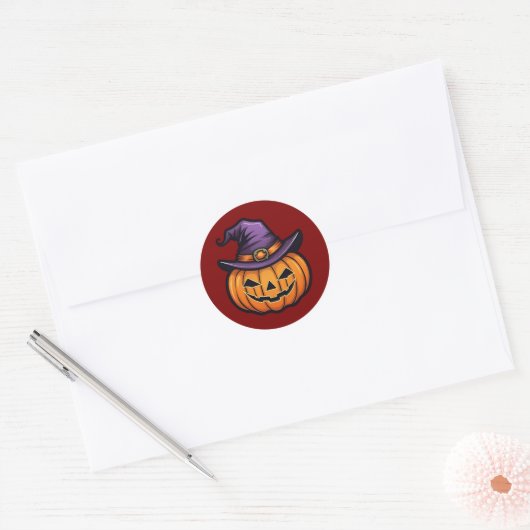 Klassieke Halloween Witch Pet Pompoen Stickers (Envelop)