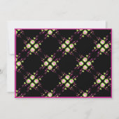 Klassieke Halloween Zwart & Roze Schedel 1e Verjaa Kaart (Achterkant)