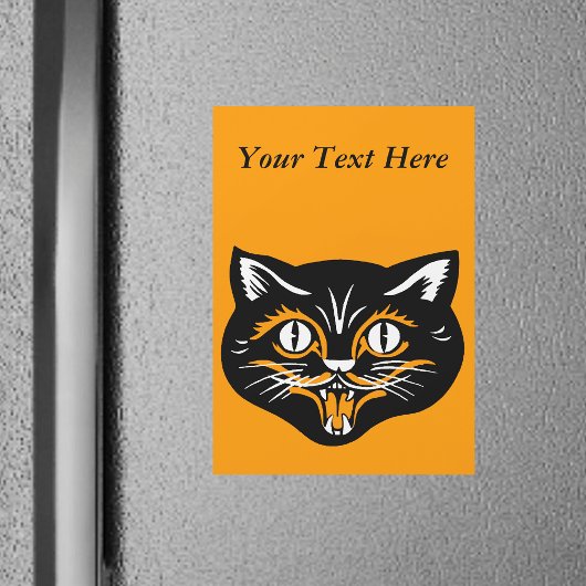 Klassieke Halloween Zwarte Kat Gezicht Hoektanden