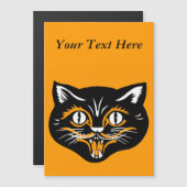 Klassieke Halloween Zwarte Kat Gezicht Hoektanden (Voorkant / Achterkant)